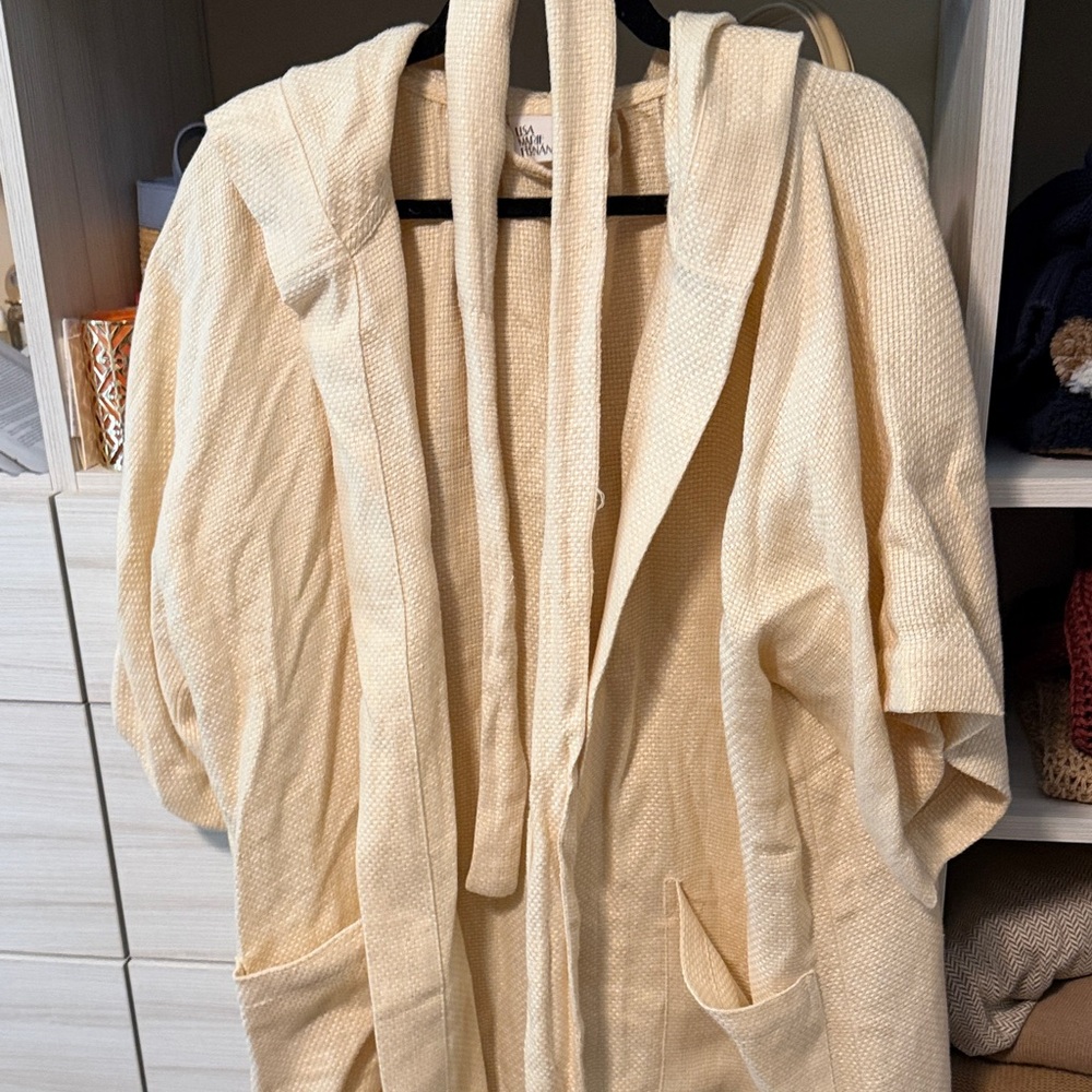 Lisa Marie Fernandez Cream Textured Knit Robe